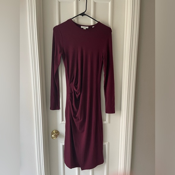 Vince Long-Sleeve Draped Short Dress - Picture 1 of 6
